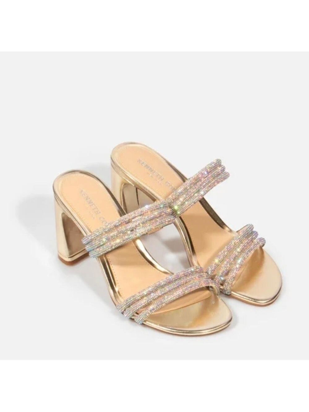 Kenneth Cole Amelia Flare Jewel Rhinestone Heeled Sandals - NWT